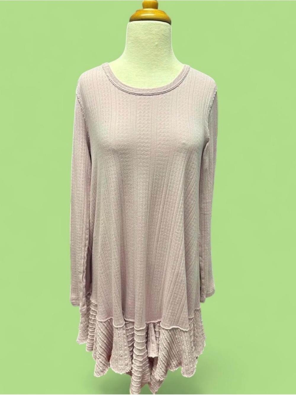 Free People Tate Pointelle Long Sleeve Tunic In Lilac Smoke